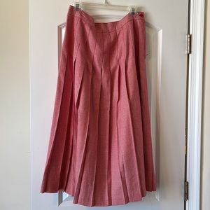 Red and White Checkered Pleated Skirt